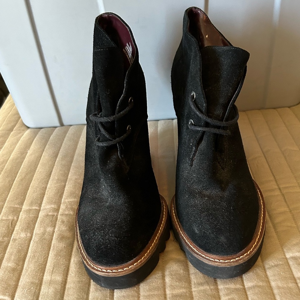 BCBGeneration Black Suede Lace-Up Boots